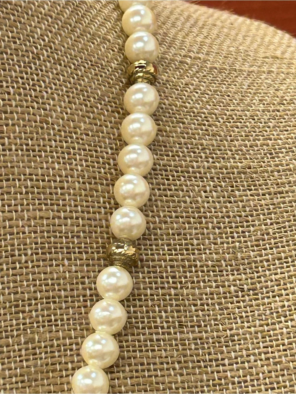 1928 Pearl and Gold Bead Necklace in Ivory and Gold